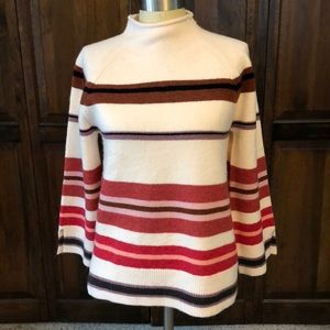 LOFT Striped mock neck sweater